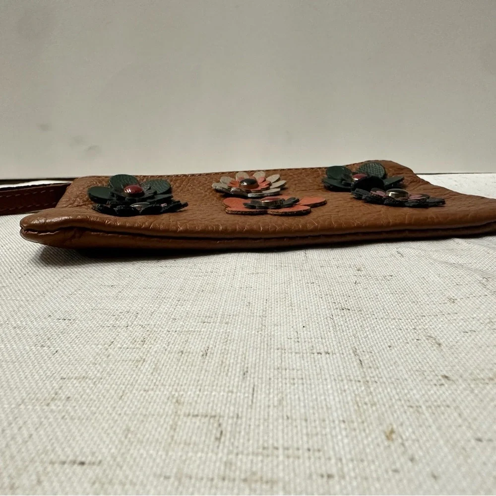 Floral Embellished Brown Wristlet - Picture 7 of 9